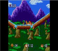 une photo d'Ã©cran de Bubsy in Claws Encounters the Furry Kind sur Nintendo Super Nes